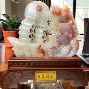 Thuận buồm xuôi gió ngọc onyx KT 36x12x36 cm