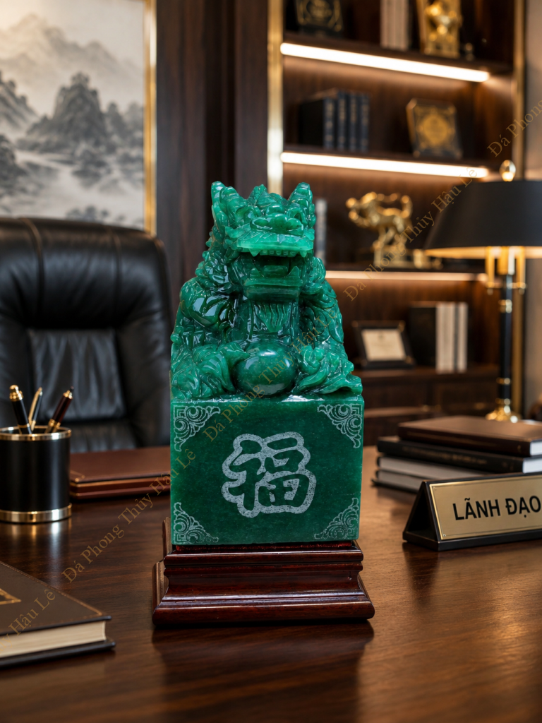 Ấn Rồng Thạch Anh Xanh